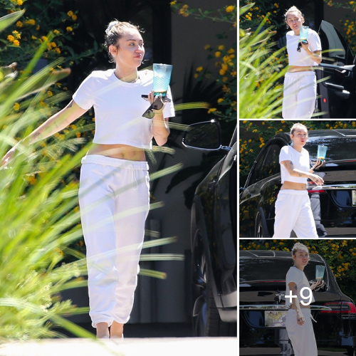 Miley Cyrus Stuns in Chic White Ensemble by the Coast on August 5, 2021